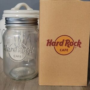 *3 FOR $30* Hard Rock Cafe Glass Jar with Silver Lid